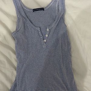 Brandy Melville white / blue stripped tank top